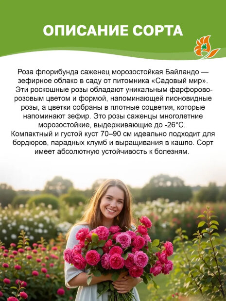 Роза Байландо (флорибунда)